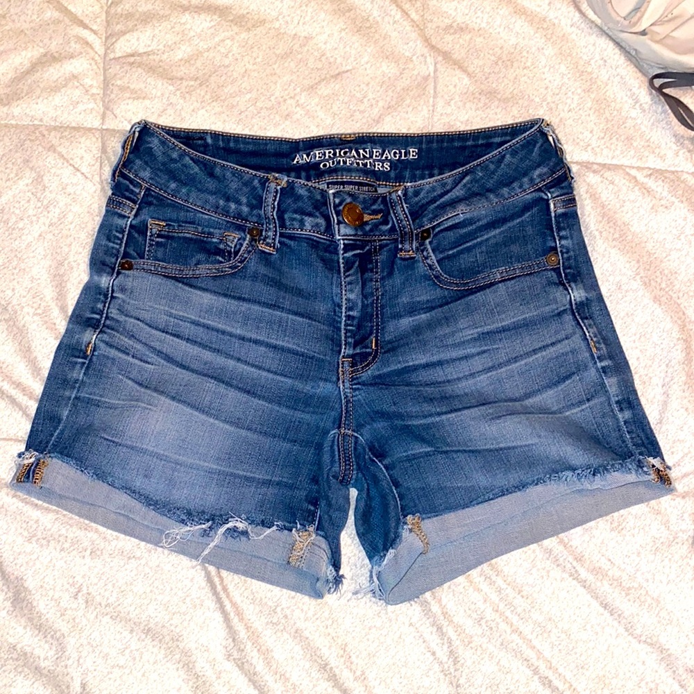 American Eagle Super Stretch High Rise Midi Shorts